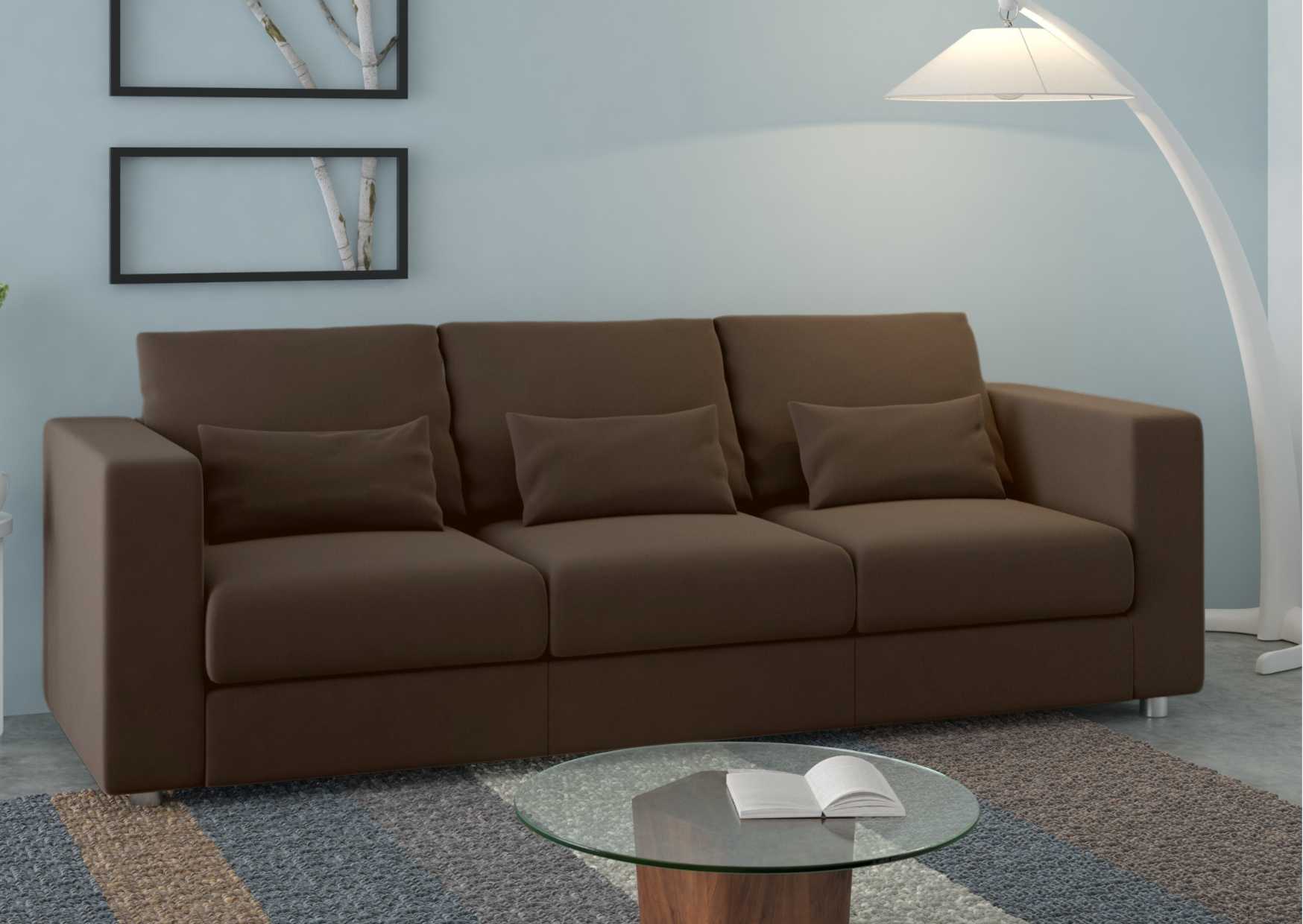 Klasyczna sofa rozkładana w kolorze brązowym